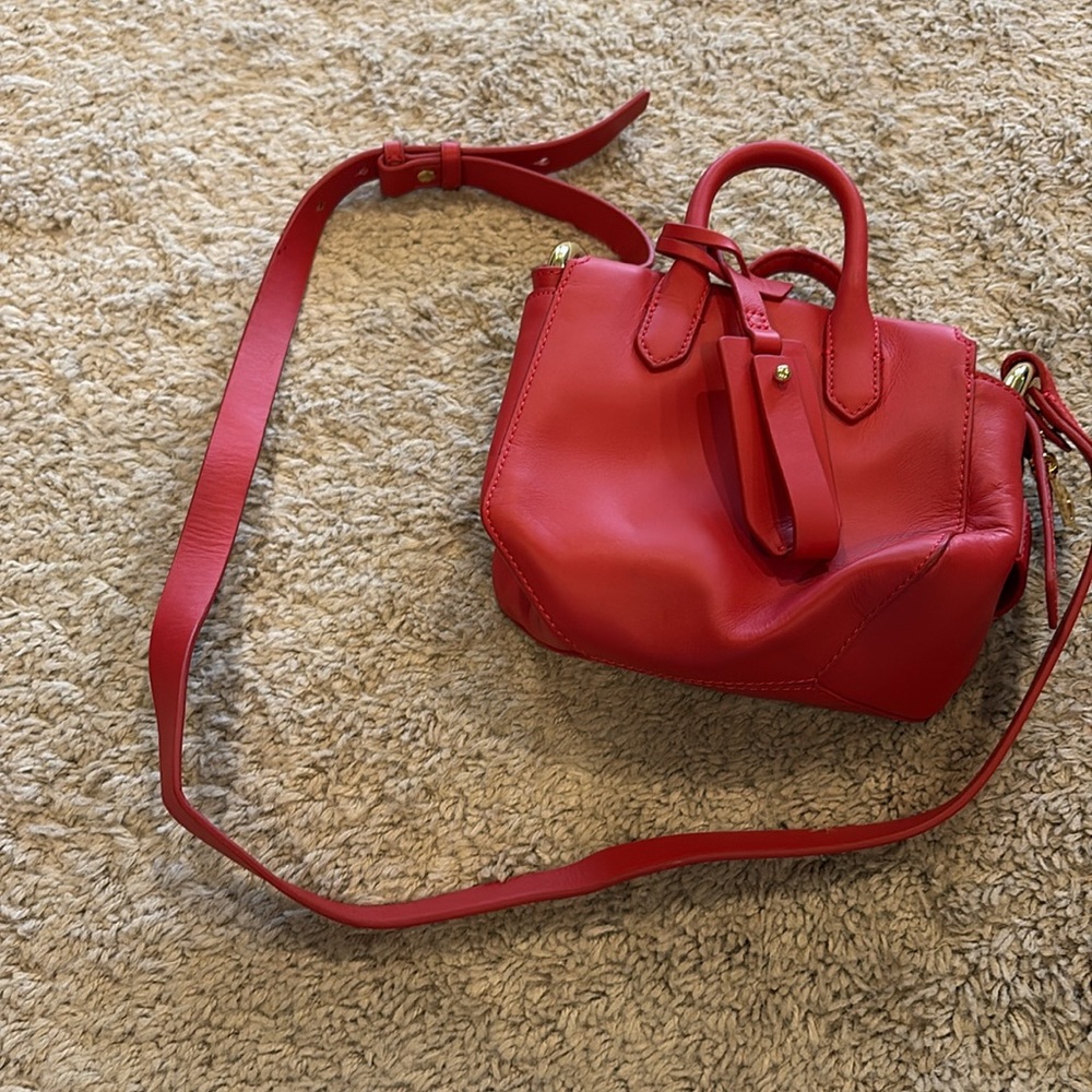 J. Crew Mini Red Leather Handbag - Picture 9 of 9